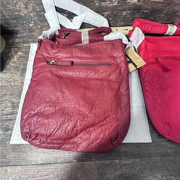 Ampere Maroon Red Crossbody Bag with Textured Leather and Adjustable Strap - Picture 7 of 7